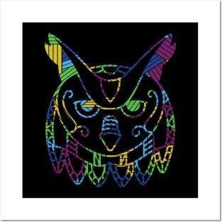 Funny owl colorful t-shirt Posters and Art